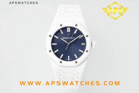 APS厂爱彼皇家橡树系列15500白陶款蓝盘复刻腕表