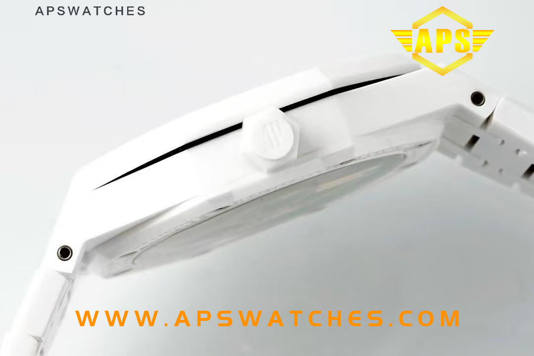 APS厂爱彼皇家橡树系列15500白陶款黑盘复刻腕表